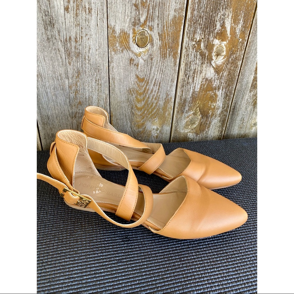 POPPY BARLEY strappy sandal tan leather flat